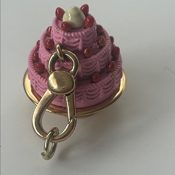 Juicy Couture Pink with  Strawberry Wedding/ Birthday Cake Charm Rare Retired - Picture 8 of 10